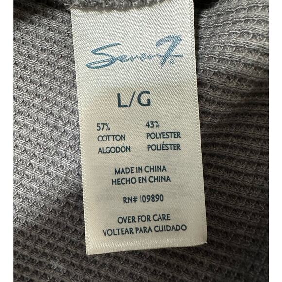 Seven7 Gray Waffle Knit Thermal Size L Long Sleeve Outdoor Base Layer - Picture 5 of 8